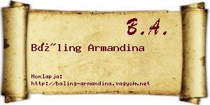 Báling Armandina névjegykártya